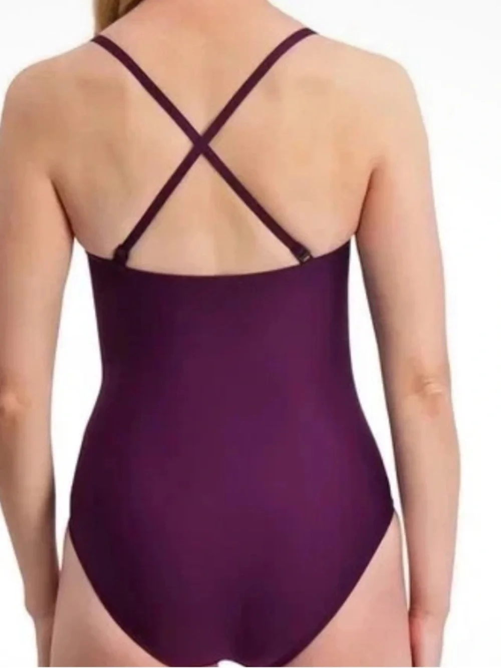 DKNY Women's One-Piece Removeable Cups Swimsuit, Purple, Size Medium, NWT - Picture 6 of 9